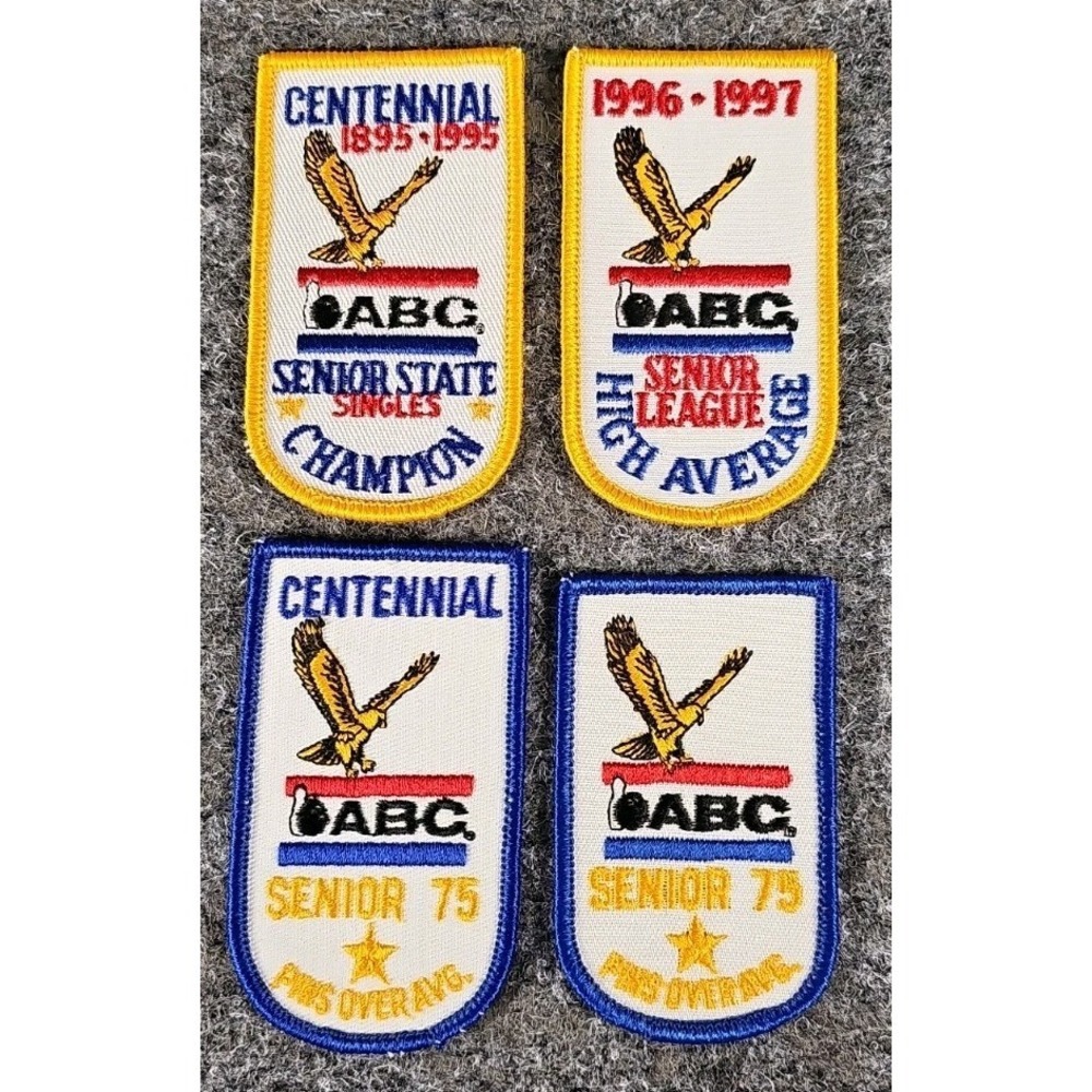 1990s Vtg Bowling Patches, American Bowling Congress, Senior League
